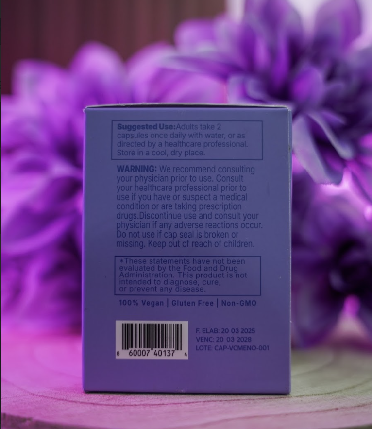 MENO - Suplemento Natural para la Menopausia | 60 Capsulas Veganas
